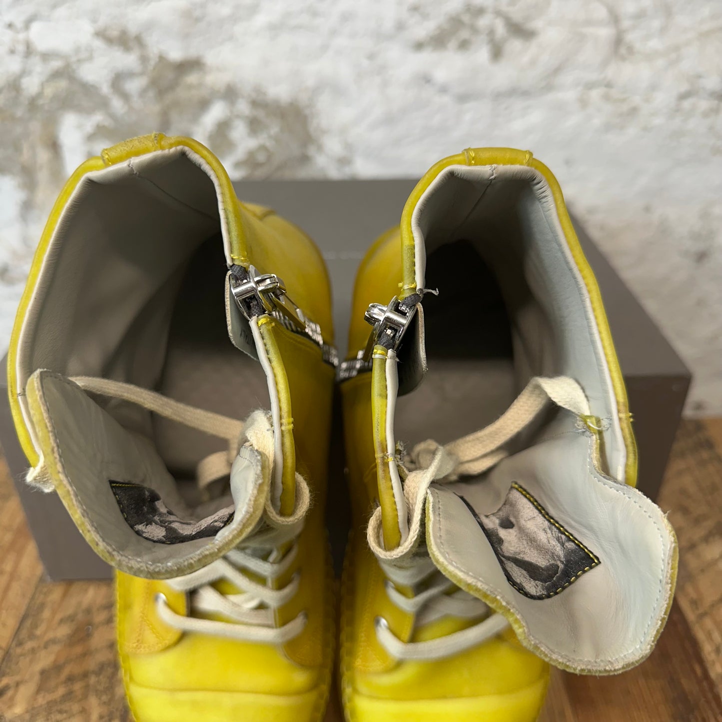 Rick Owens Transparent Yellow High Sneaker Sz 8 (41)