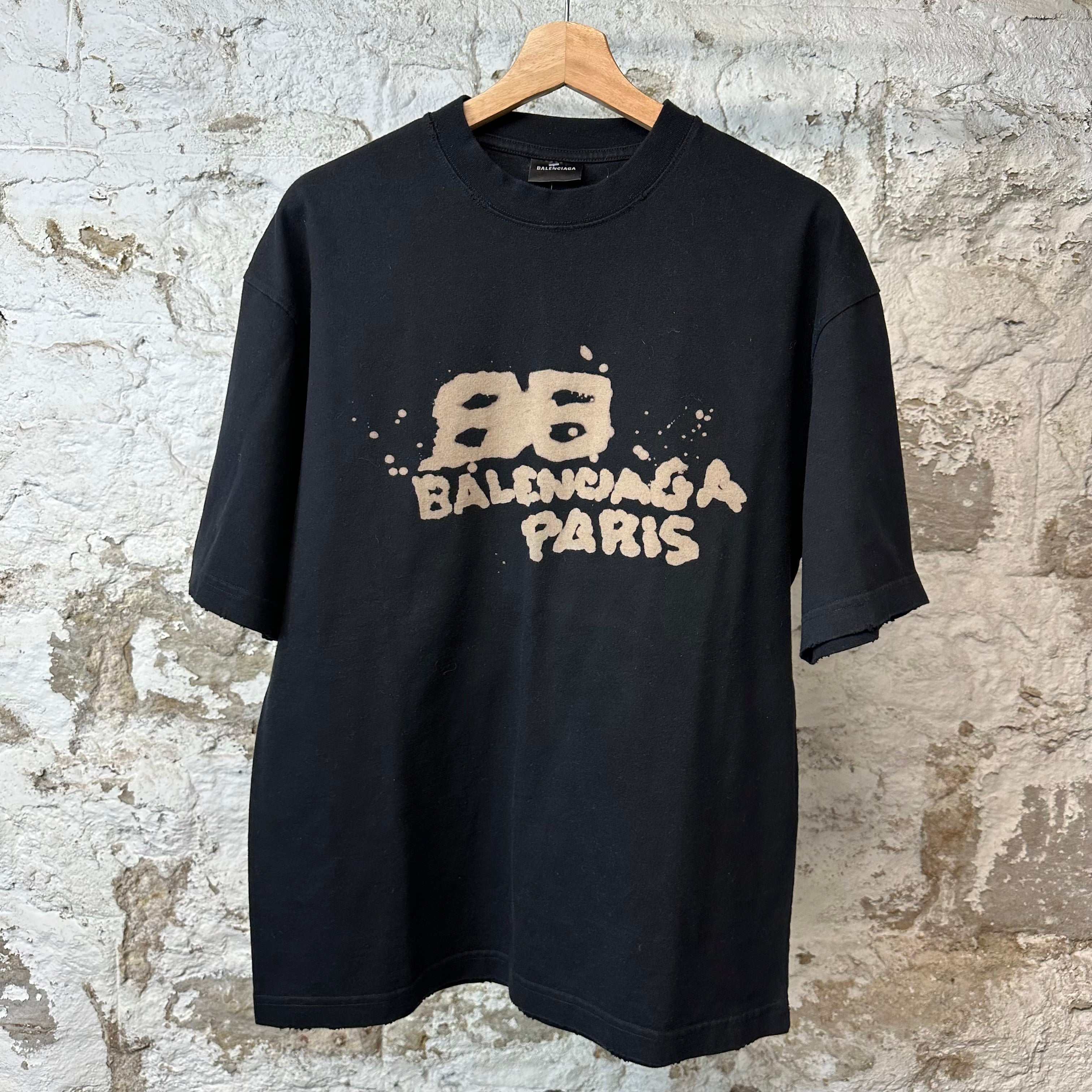Balenciaga Hand Drawn BB T-shirt Black Sz XS