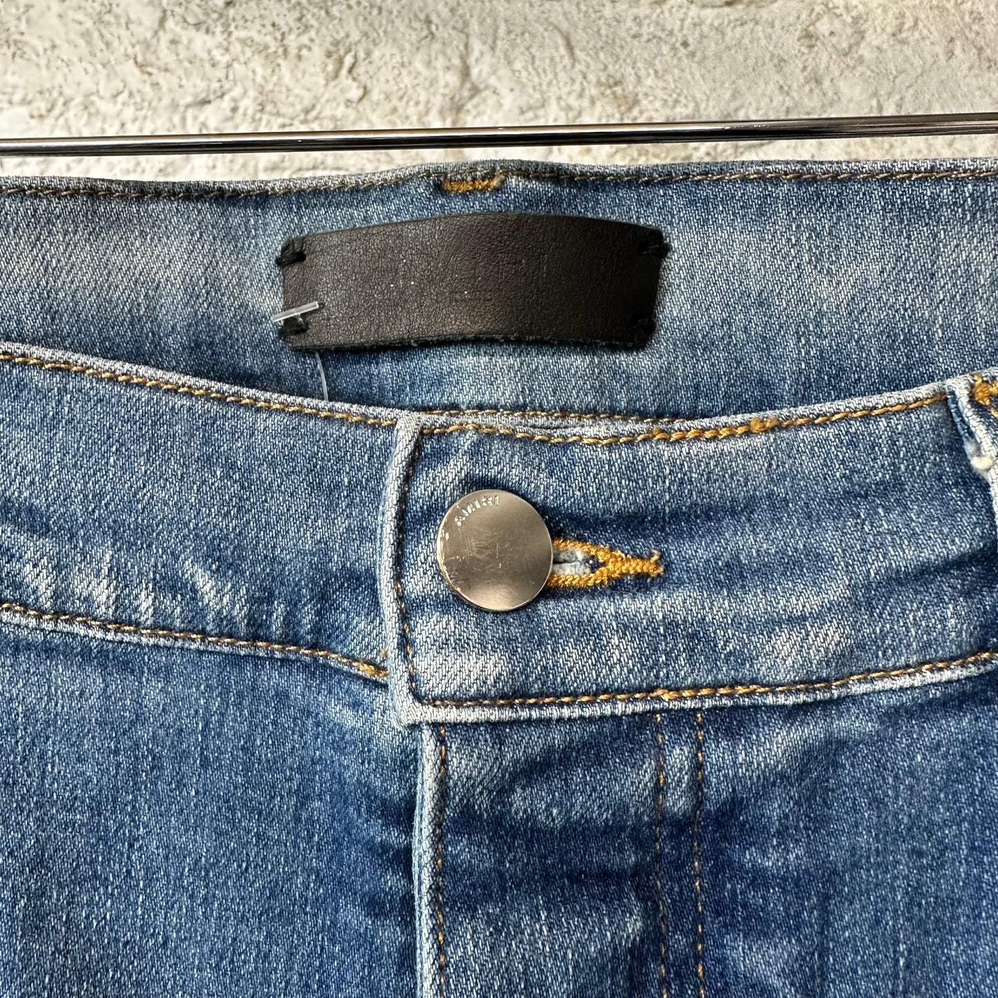 Amiri Plain Blue Honeycomb Denim Jeans Sz 36