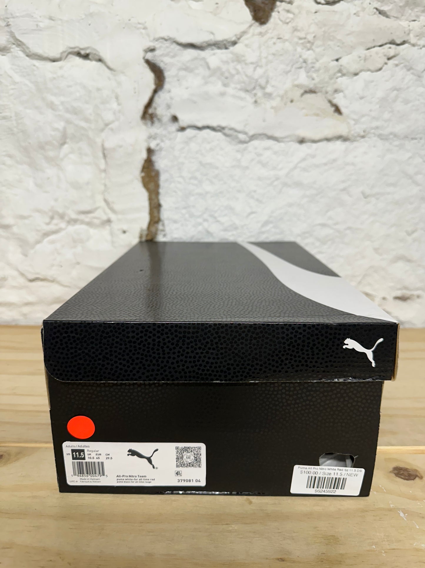 Puma All Pro Nitro White Red Sz 11.5 DS