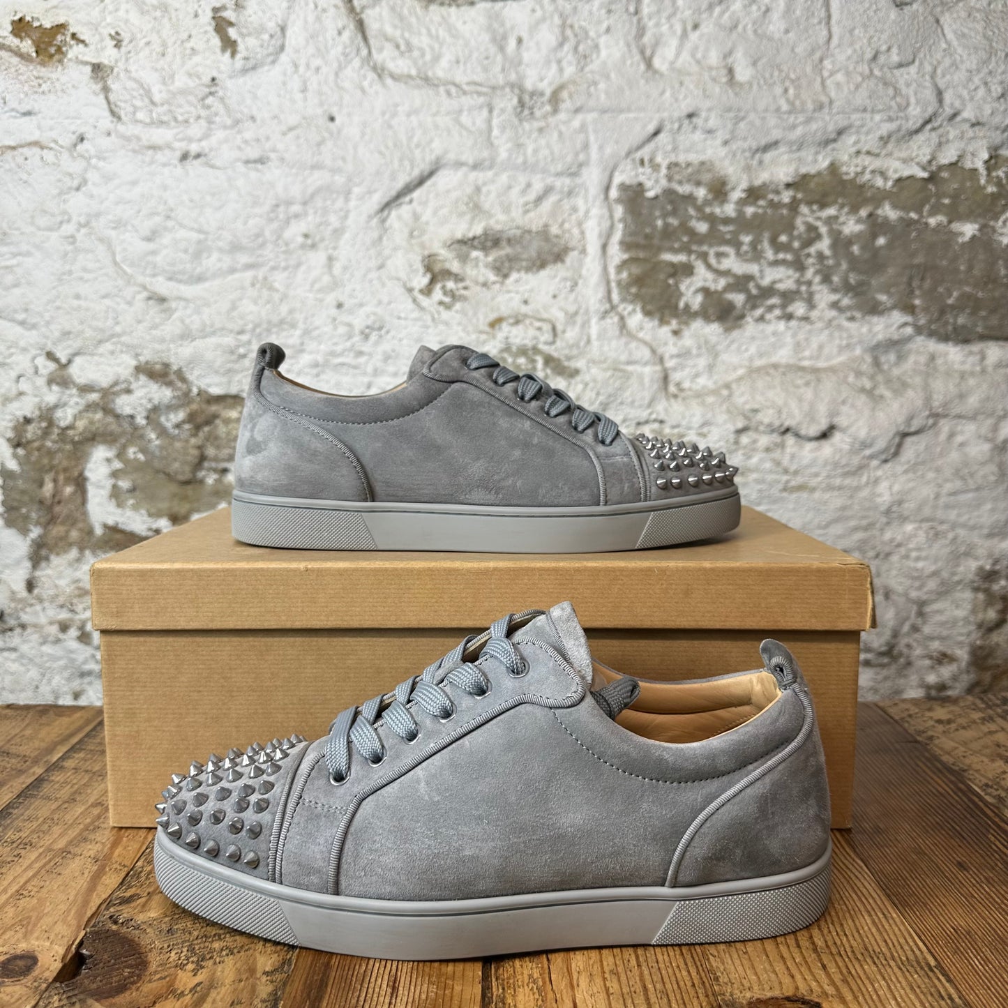 CHristian Louboutin Grey Suede Spike Sneaker Sz 9 (42)