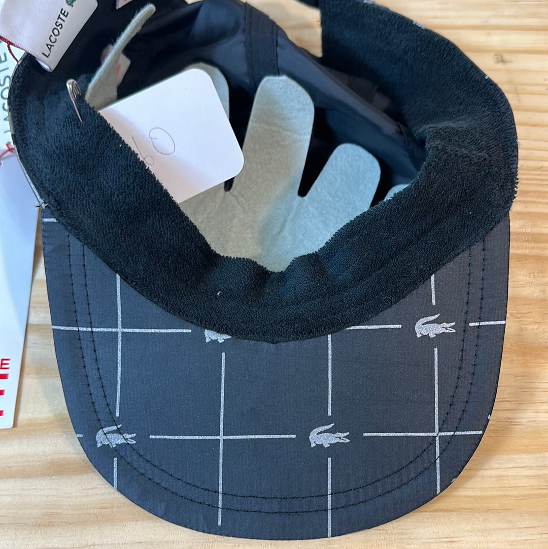 Supreme Lacoste Reflective Grid Nylon Camp Cap Black Hat