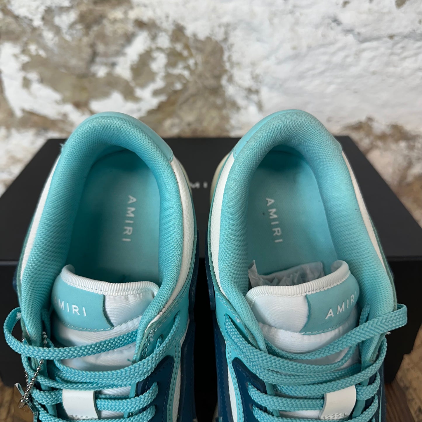 Amiri Navy Skeleton Teal Blue White Sneaker Sz 10 (43)