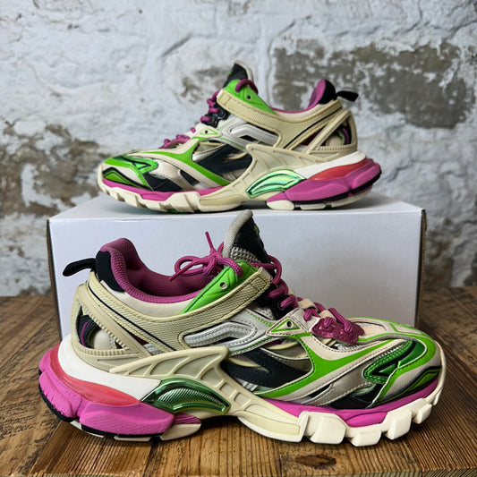 Balenciaga Track 2 Cream Green Pink Sneaker Sz 6.5 (39)