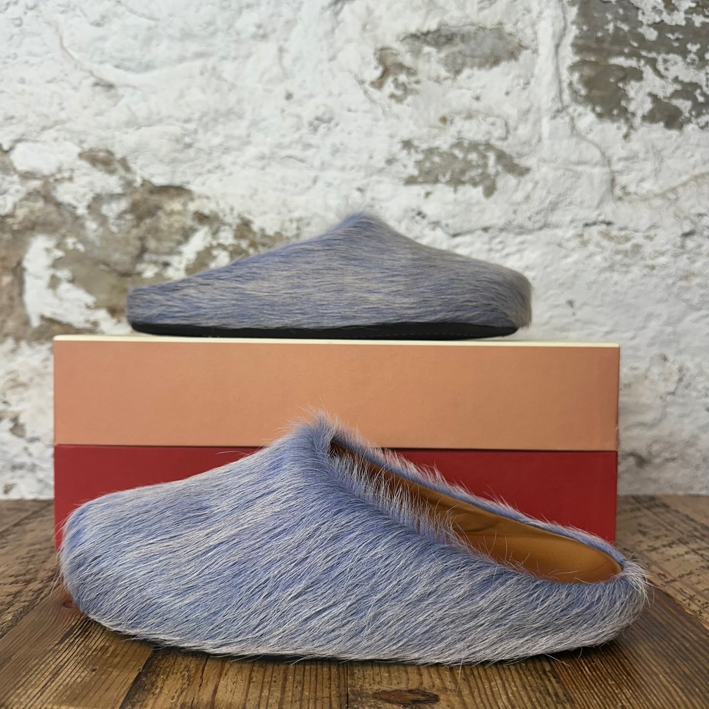 Marni Fussbett Sabot Purple Fur Slide Sz 8 (41)