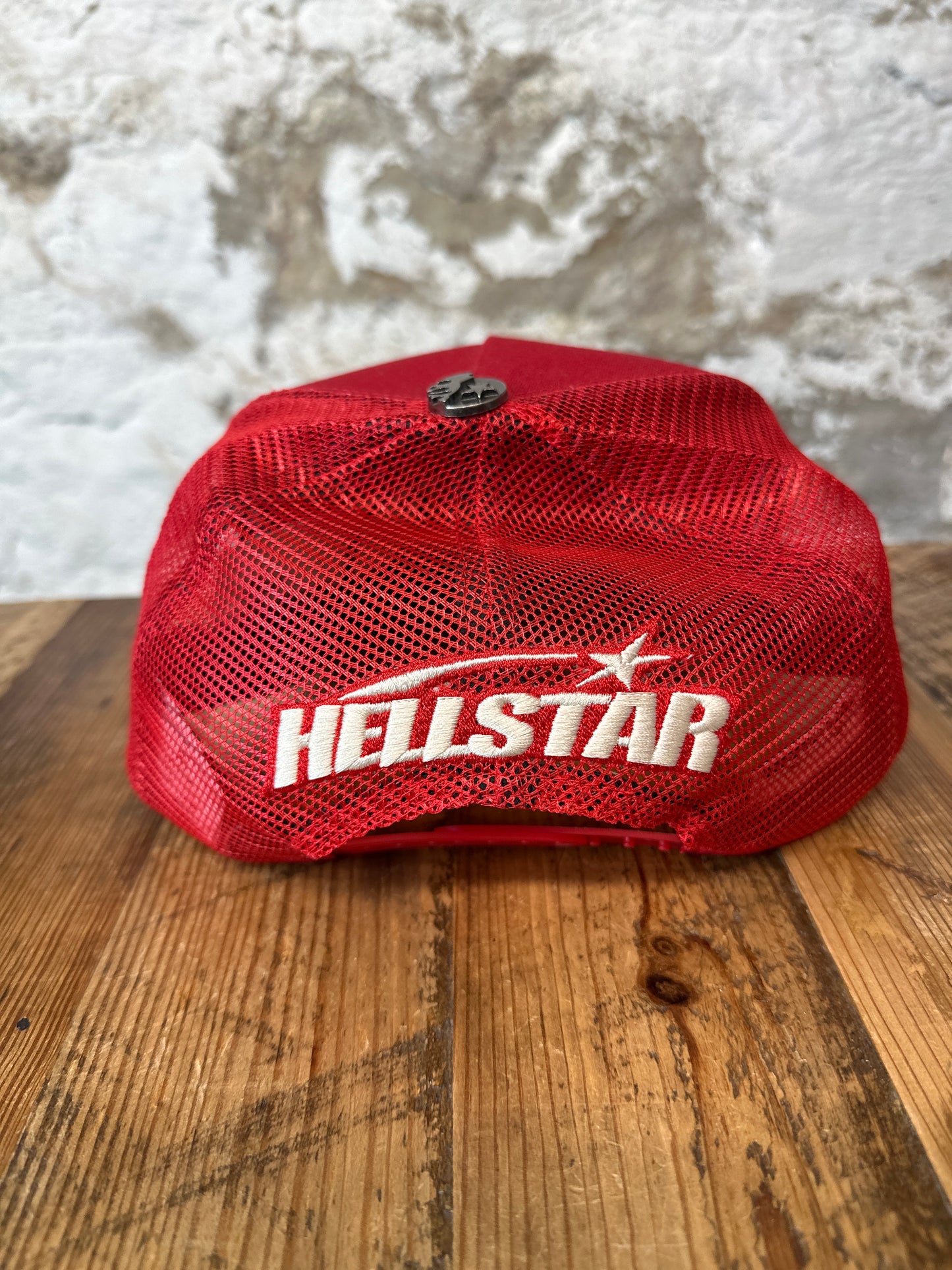 Hellstar White Logo Red Trucker Hat