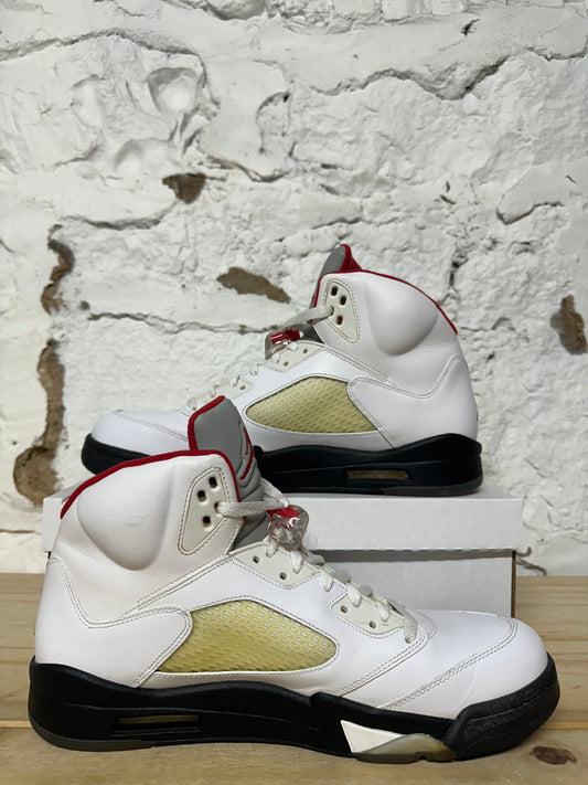 Air Jordan 5 Fire Red Silver Tongue Sz 13
