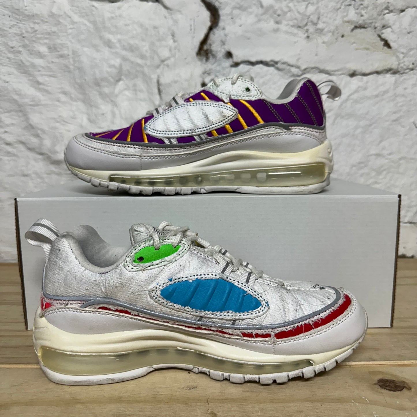 Nike Air Max 98 Cut Away White Sz 5 (6.5W)