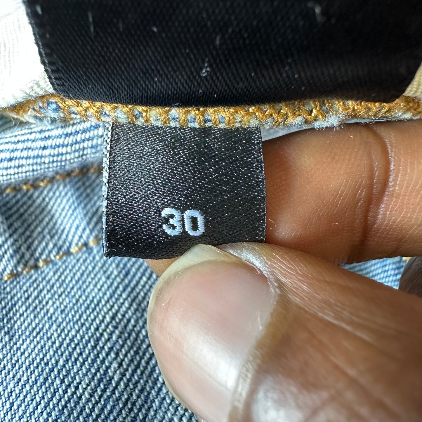 Amiri MX1 Sky Blue Cream Blue Denim Jeans Sz 30