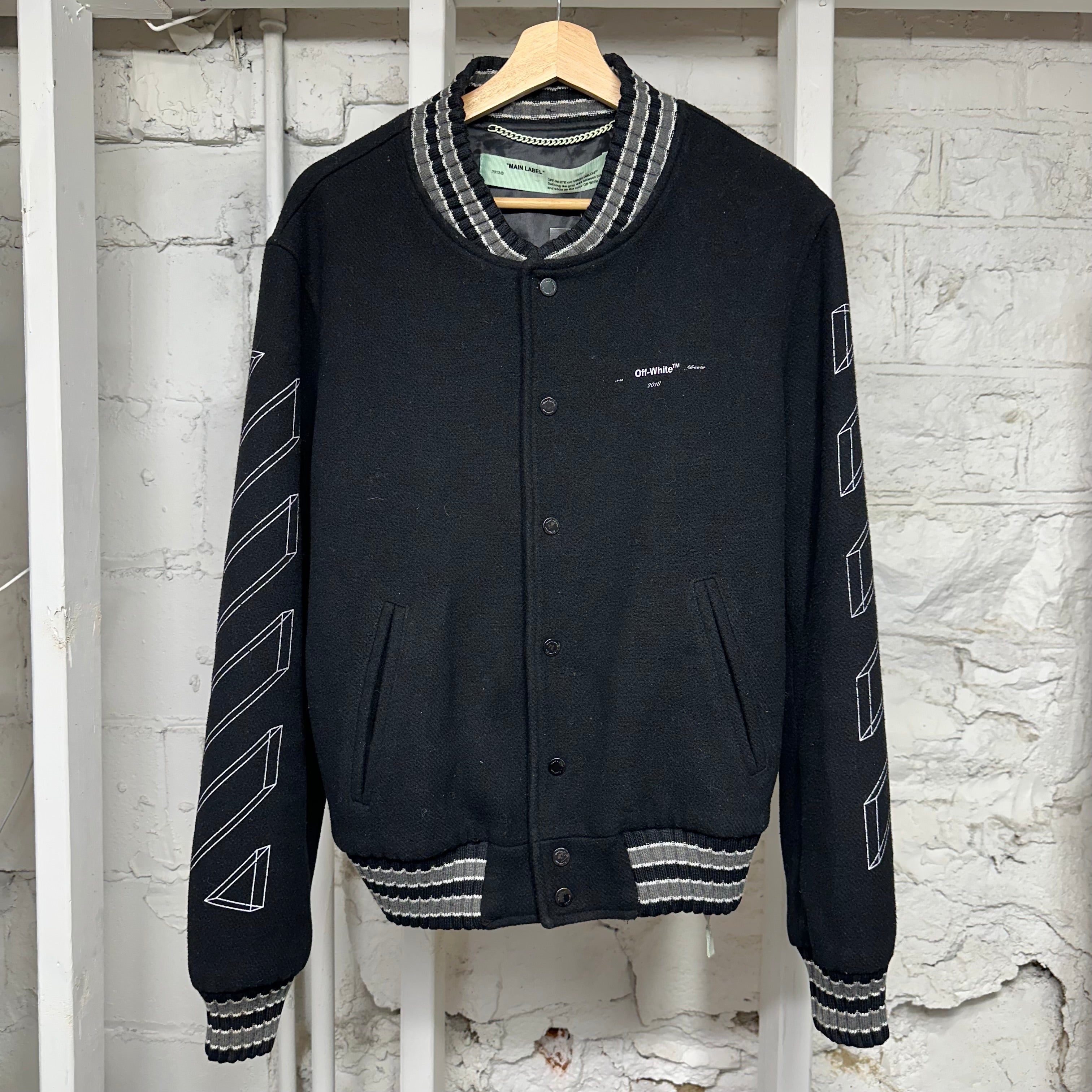 Off-White 3D Diagonals Wool Jacket Black Sz L