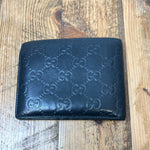 Gucci Black Embossed Monogram Bifold Wallet