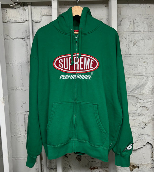 Supreme Performance Green Zip Up Hoodie Sz XL