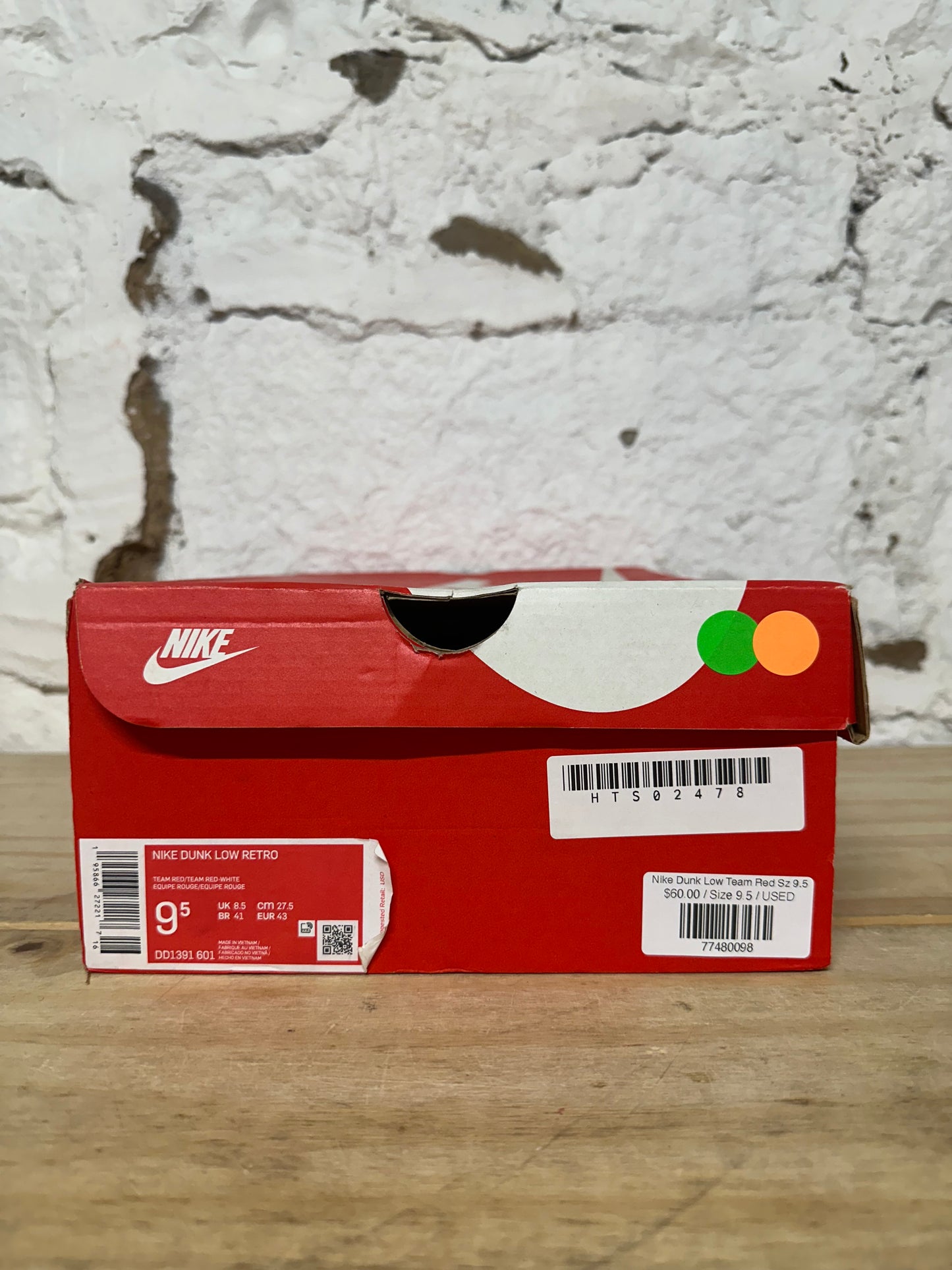 Nike Dunk Low Team Red Sz 9.5