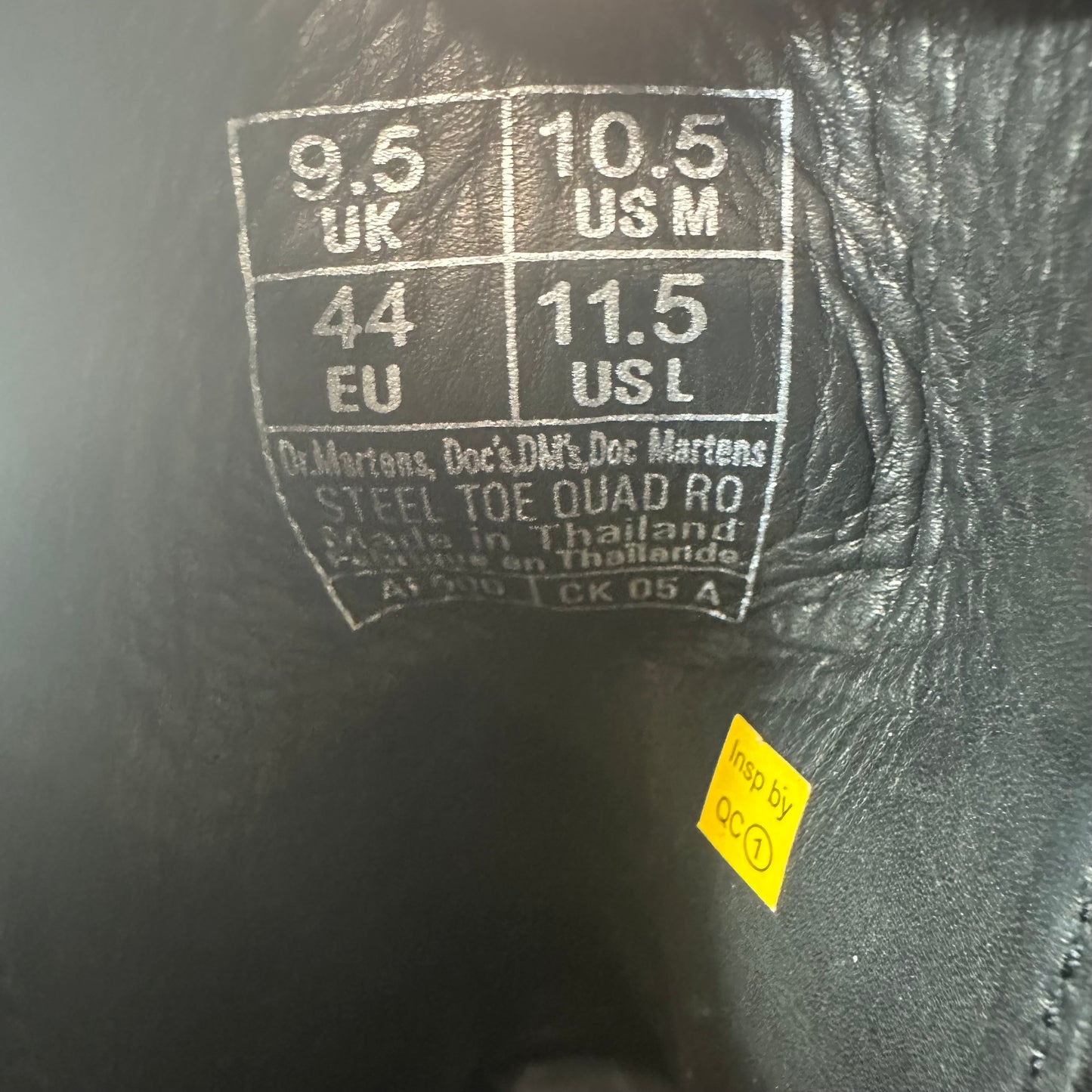Rick Owens Doc 1460 Quad Sole Steel Toe Boot Sz 10.5 DS