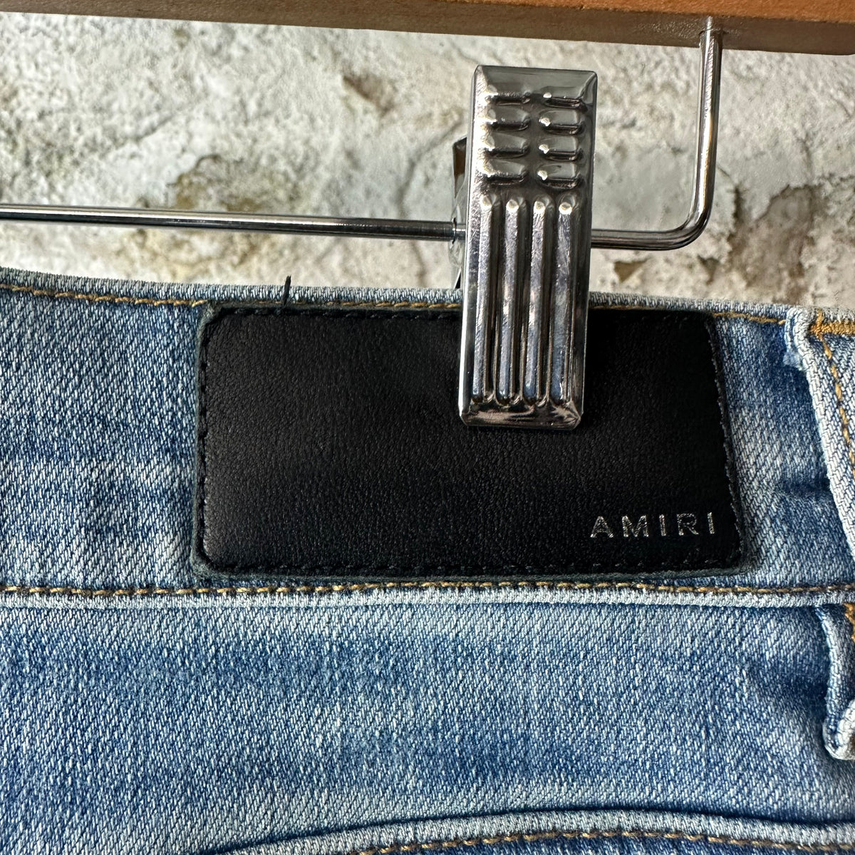 Amiri Teal Bones Blue Denim Jeans Sz 32