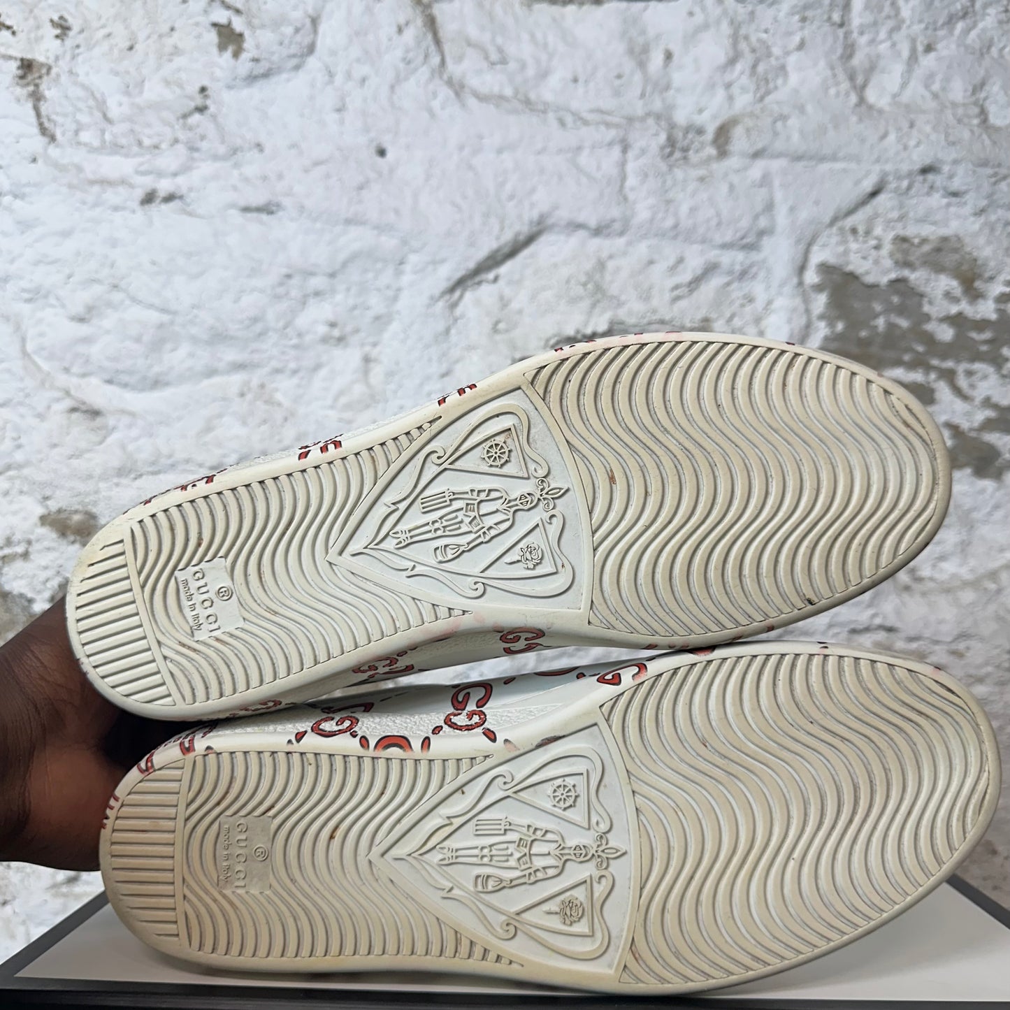 Gucci Red GG White Ace Sneaker Sz 9.5