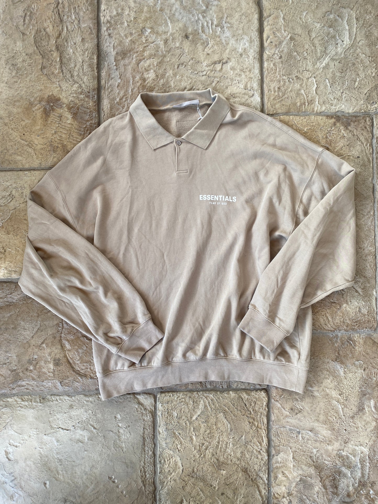 Fear of God Essentials Oak L/S Polo Sz XXL