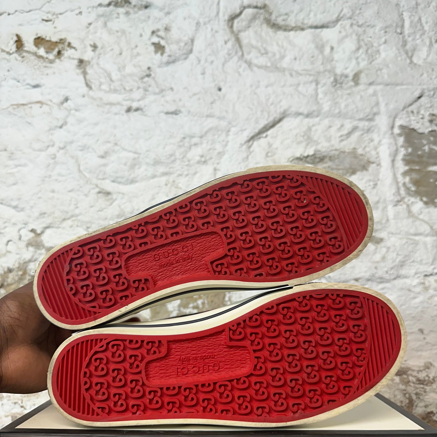 Gucci High Tennis 1977 Brown Monogram Sneaker Sz 6 (38)