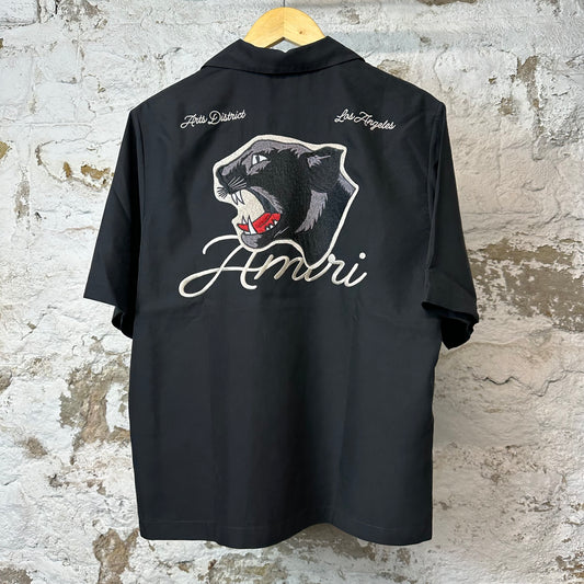 Amiri Tiger Logo Button Up Shirt Black Sz S