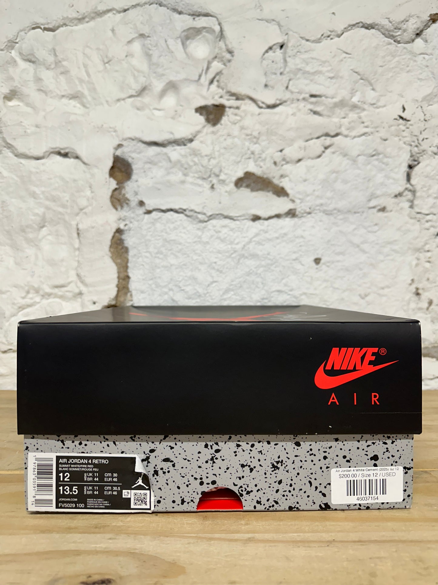 Air Jordan 4 White Cement (2025) Sz 12