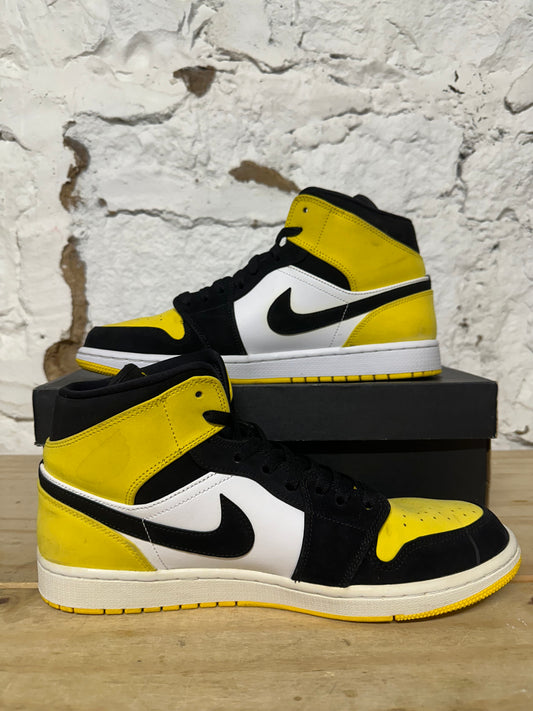 Air Jordan 1 Mid Yellow Toe Sz 11