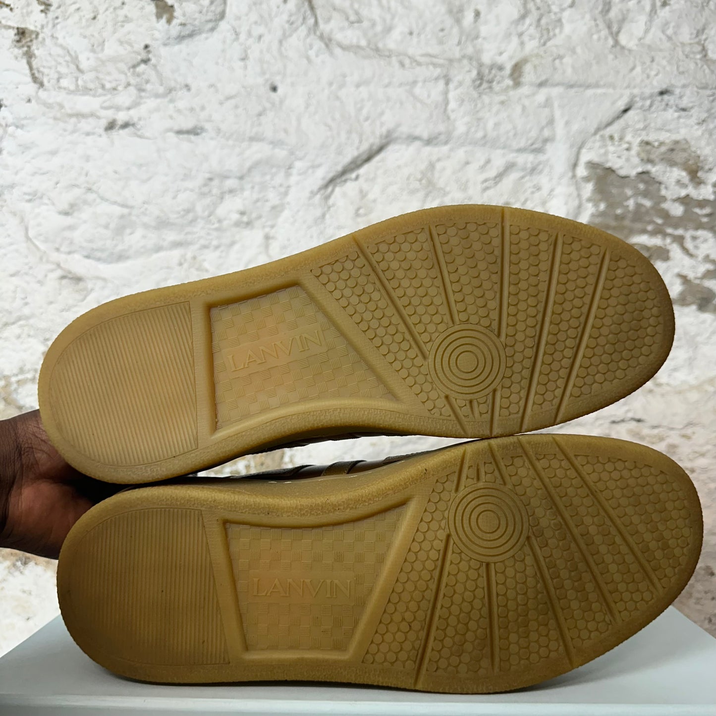 Lanvin Textured Brown Leather Sneaker Sz 11 (44)