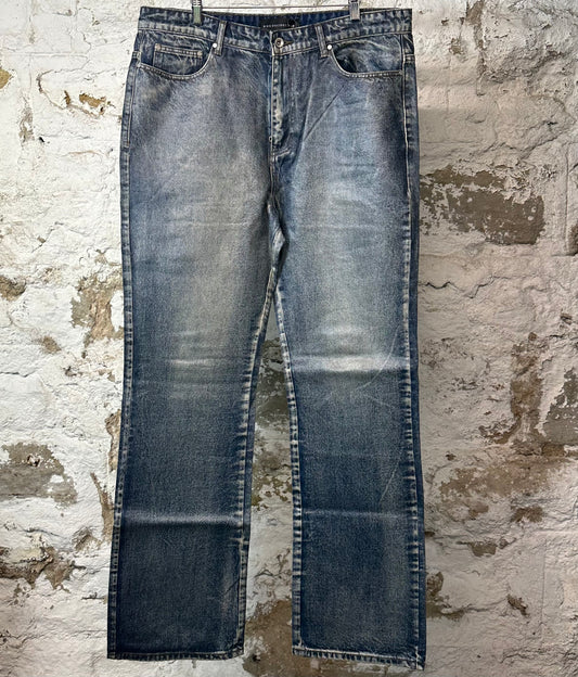 Who Decides War Waxed Plain Blue Denim Jeans Sz 38