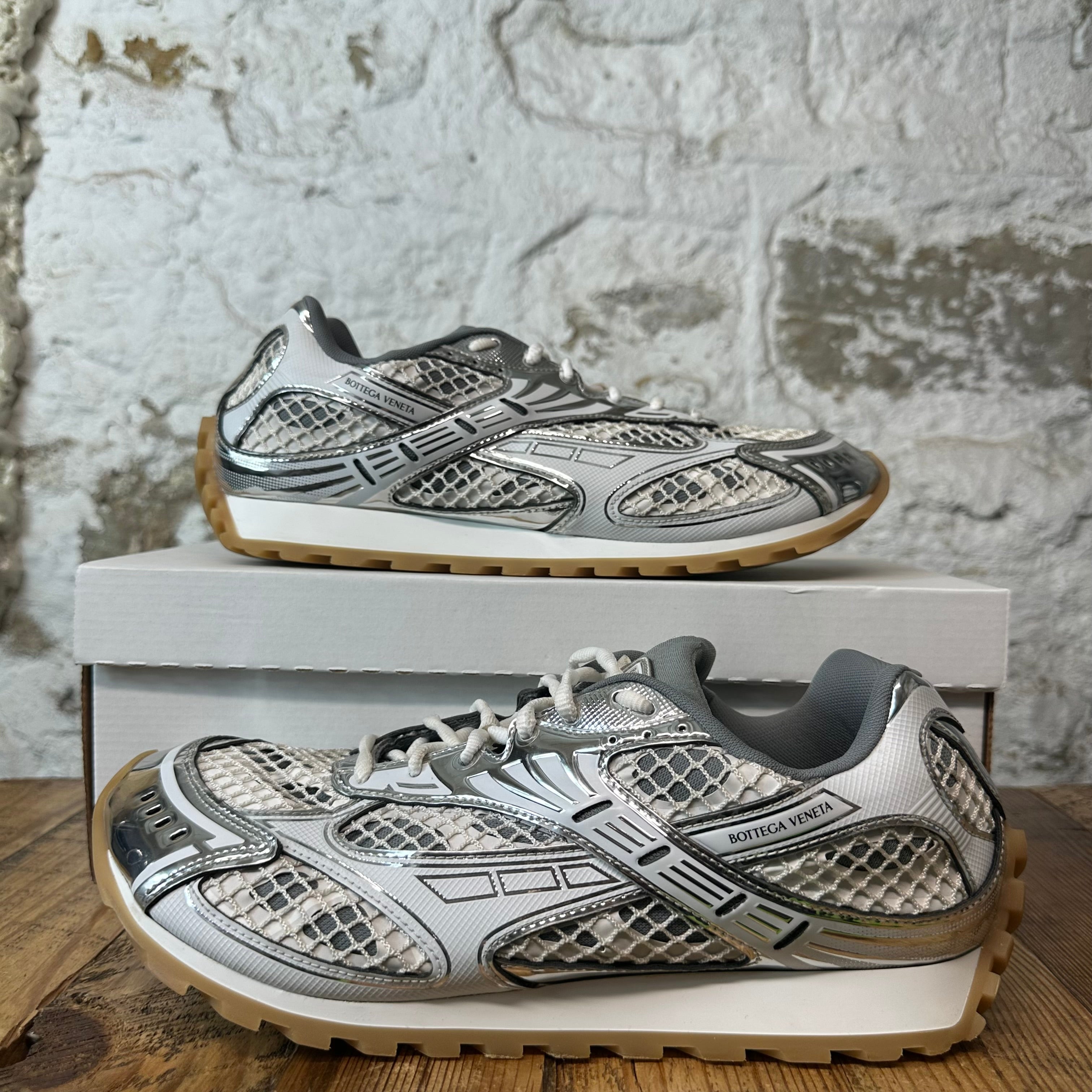 Bottega Veneta Silver White Orbit Sneaker Sz 12 (45)