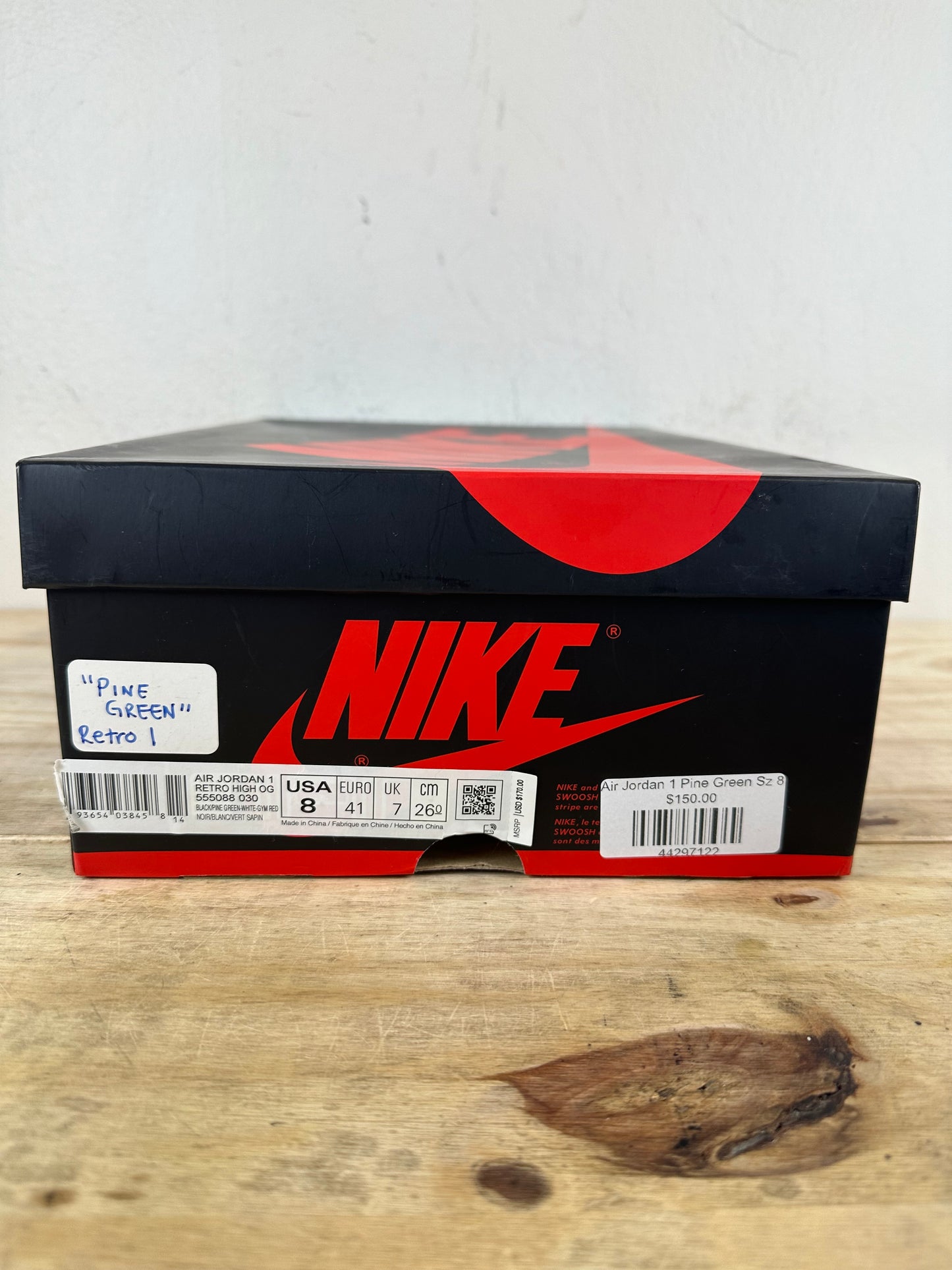 Air Jordan 1 High Pine Green Black Sz 8