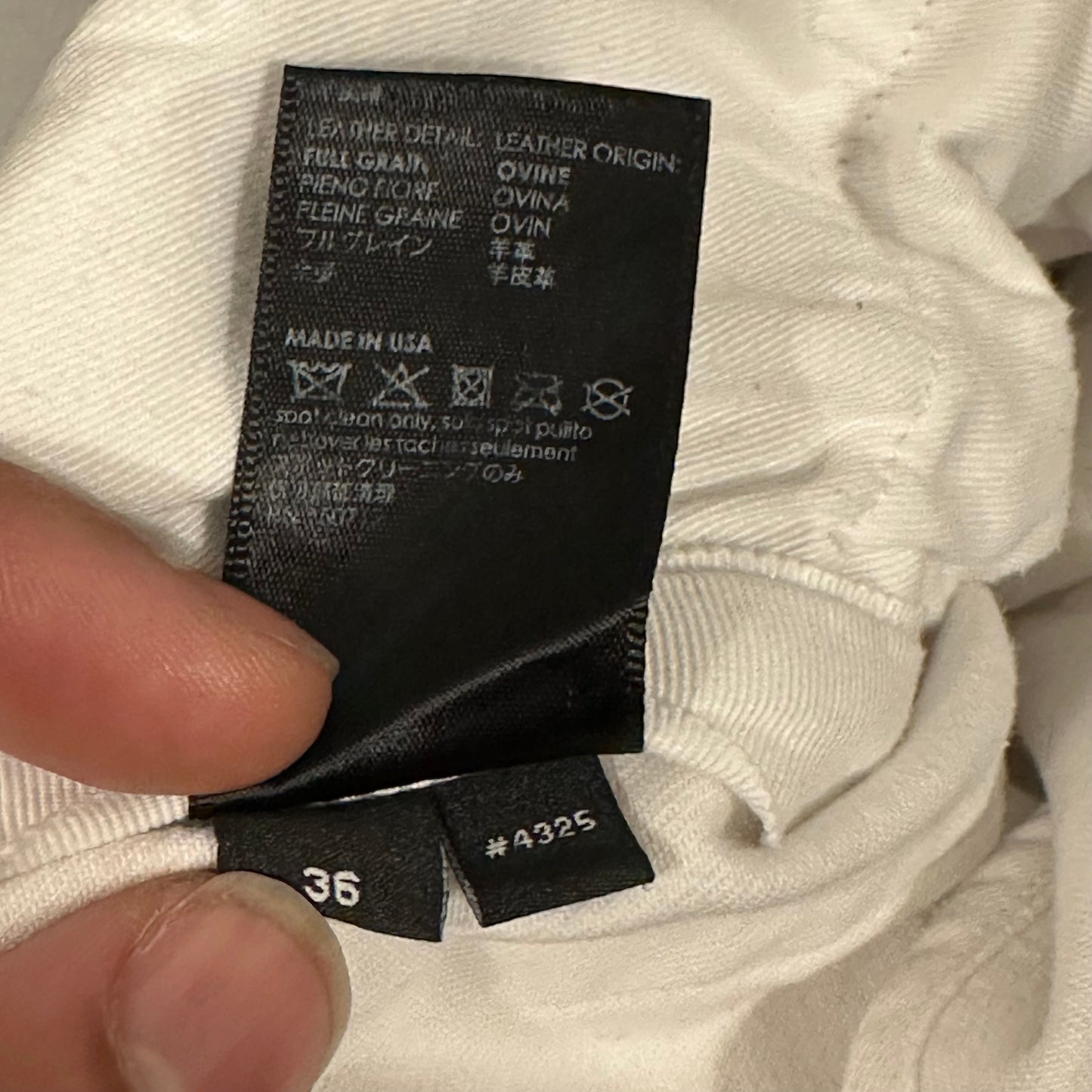 Amiri MX1 White Leather White Denim Jeans Sz 36