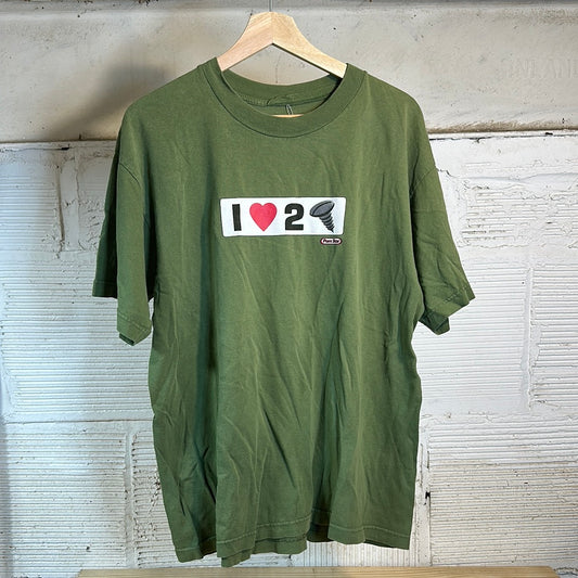 I Love to Screw Pornstar Green Tee Sz L