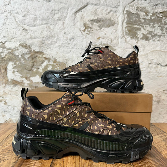 Burberry Arthur Brown Monogram Black Sneaker Sz 12.5 (45.5)