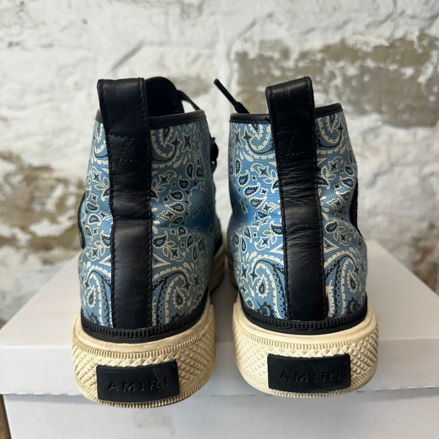 Amiri High Blue Paisley Black White Sneaker Sz 11 (44)