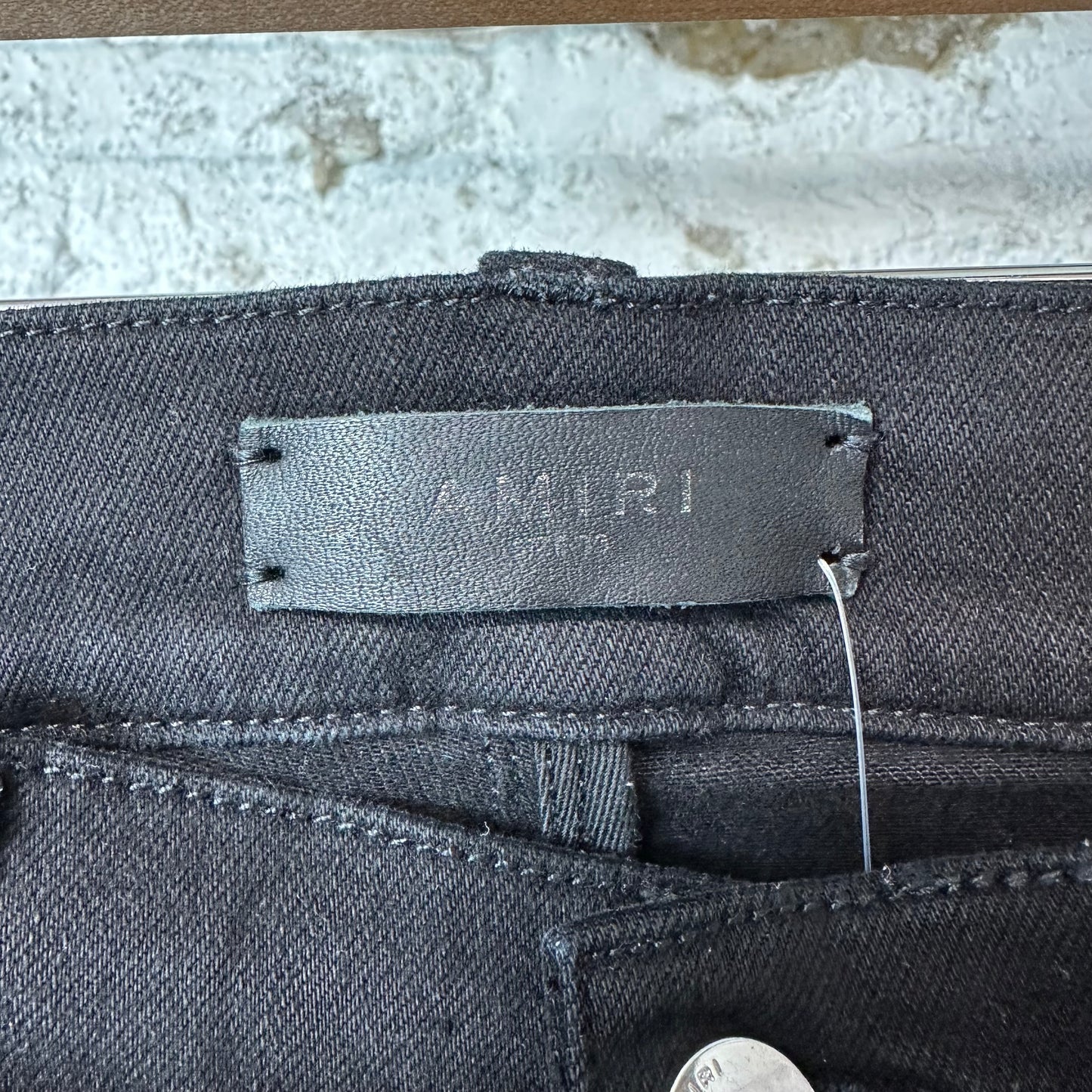 Amiri White AM Stripe Black Denim Jeans Sz 33