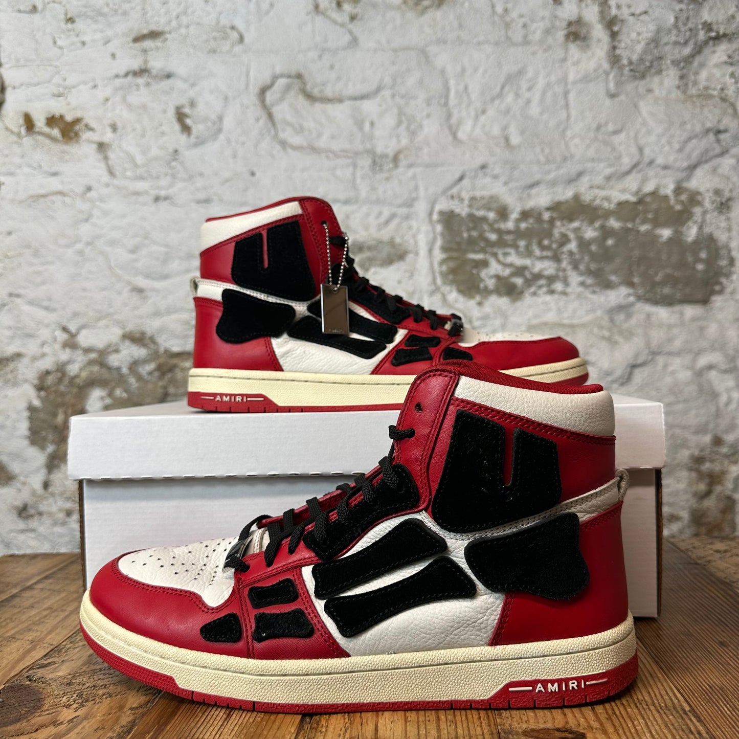 Amiri High Black Skeleton Red White Sneaker Sz 9 (42)