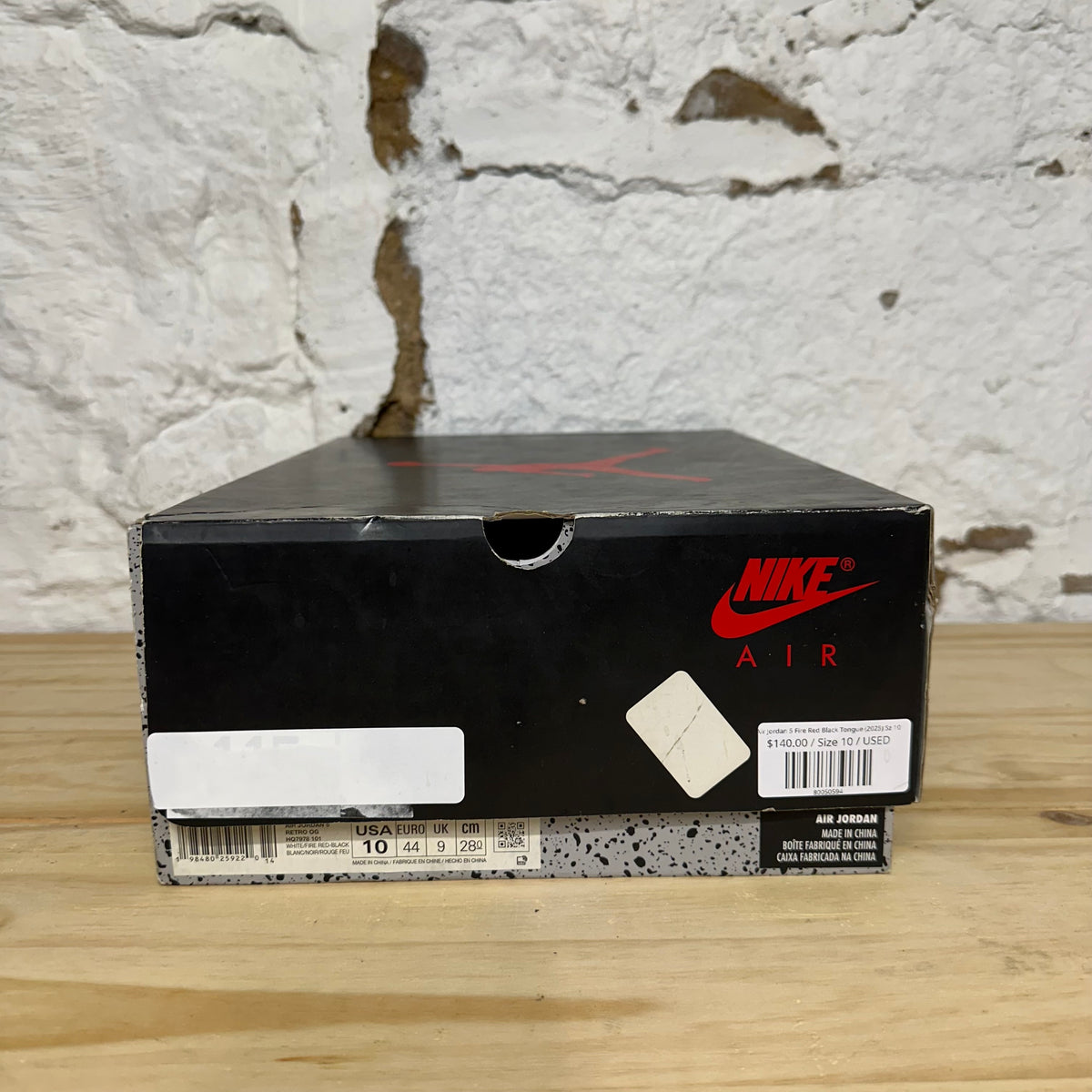 Air Jordan 5 Fire Red Black Tongue (2025) Sz 10