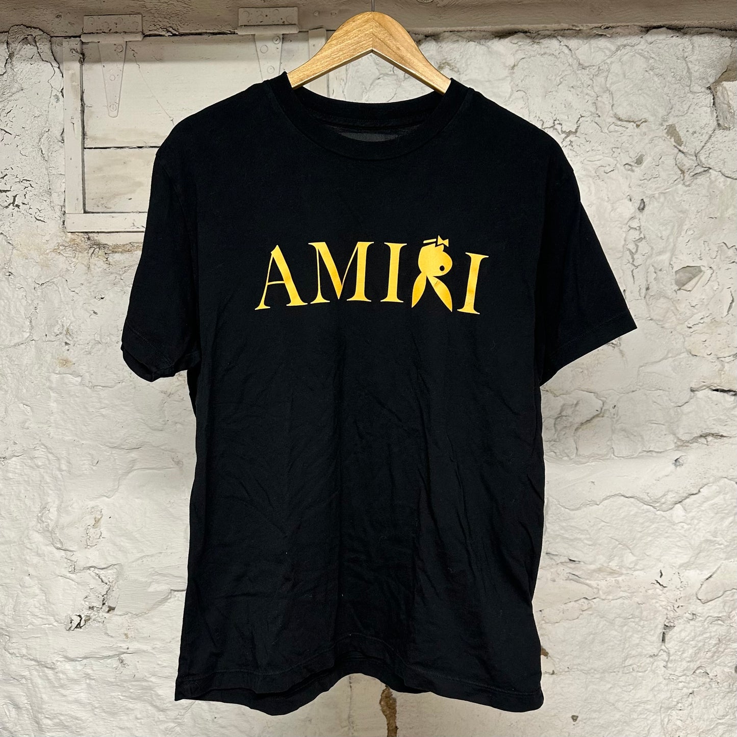 Amiri Playboy Black Yellow T-Shirt Sz S