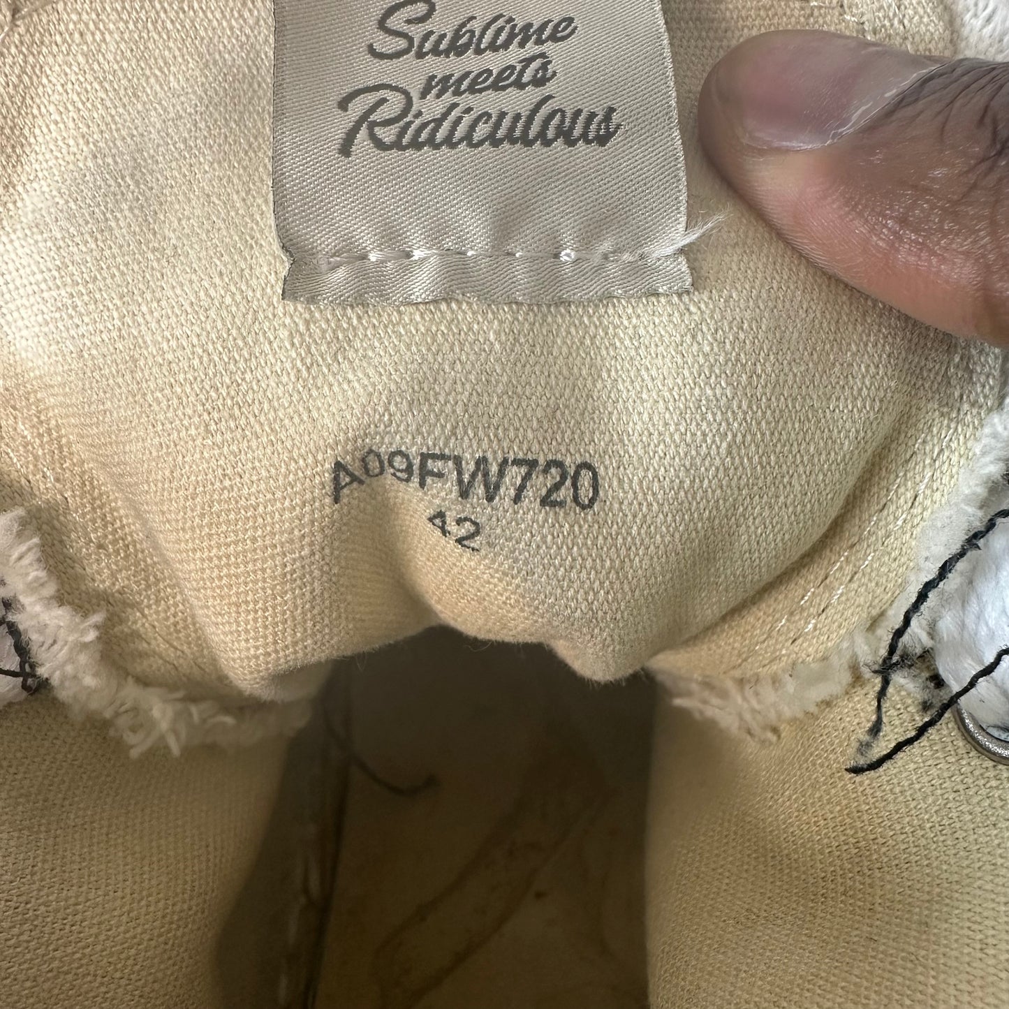 Maison Mihara High Black White Distressed Sneaker Sz 9 (42)