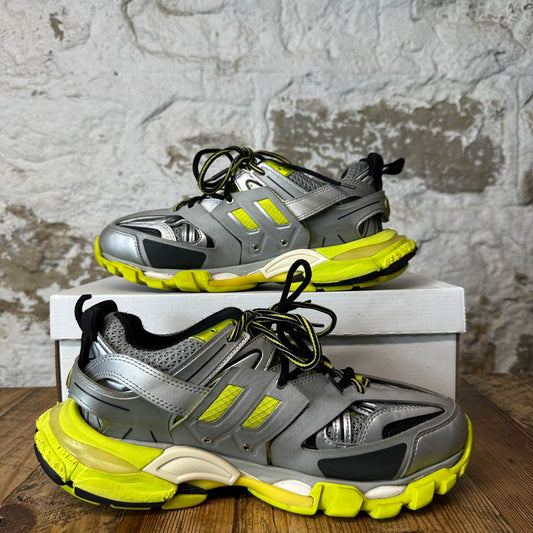 Balenciaga Track Runner Silver Neon Sneaker Sz 8 (41)