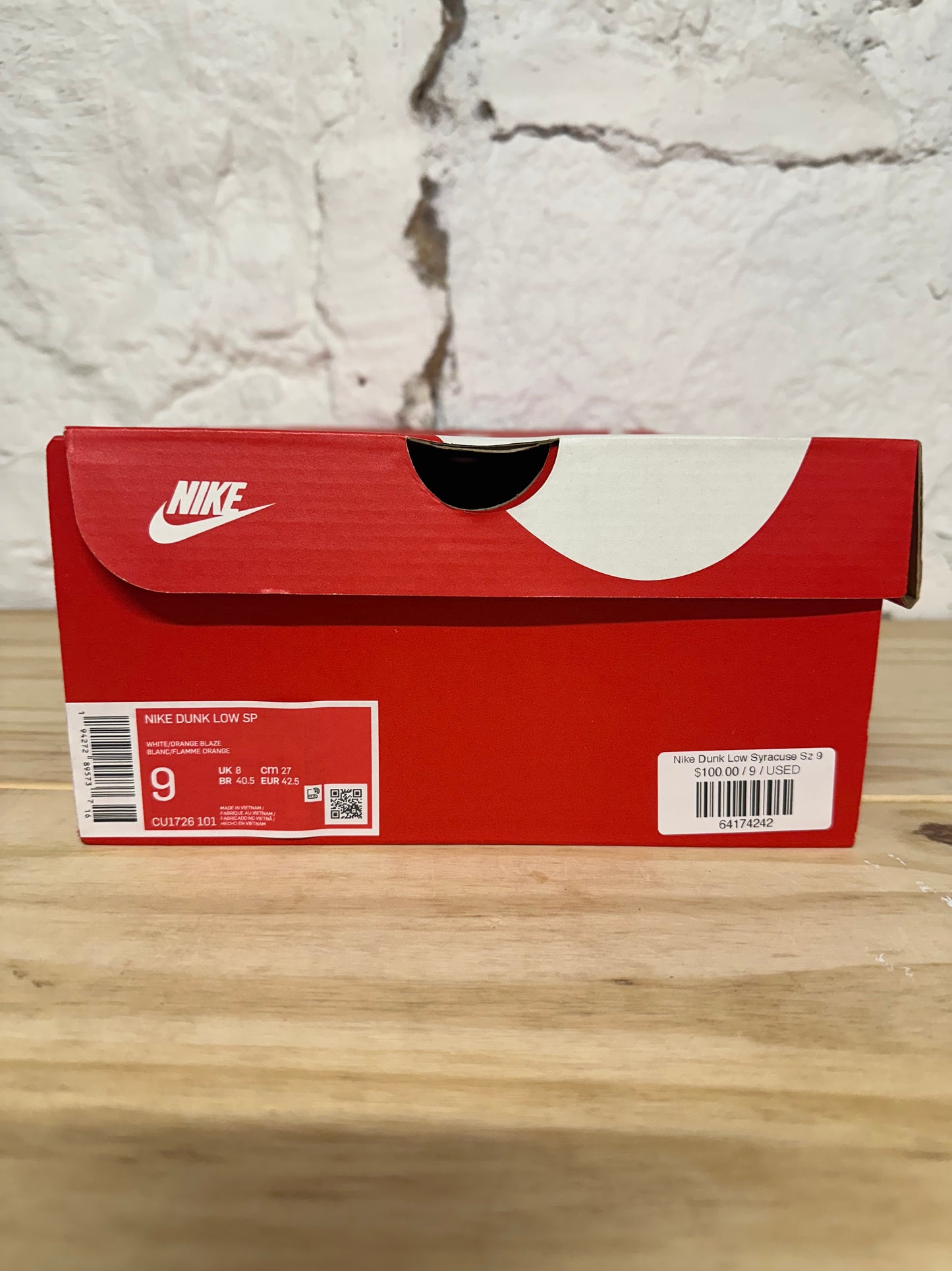 Nike Dunk Low Syracuse Sz 9