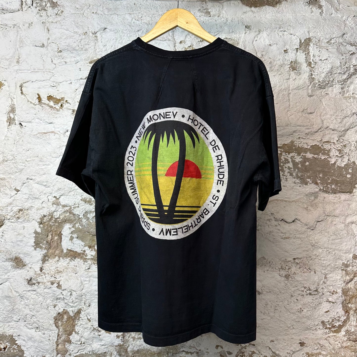 Rhude New Money Circle Logo T-shirt Black Sz M