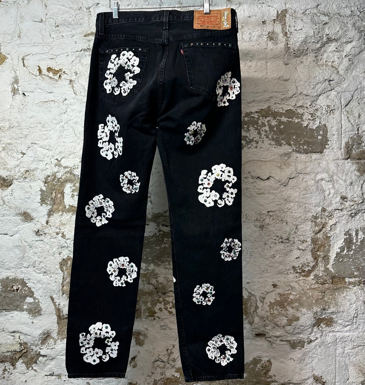 Denim Tears White CW Crystal Black Denim Jeans Sz 34