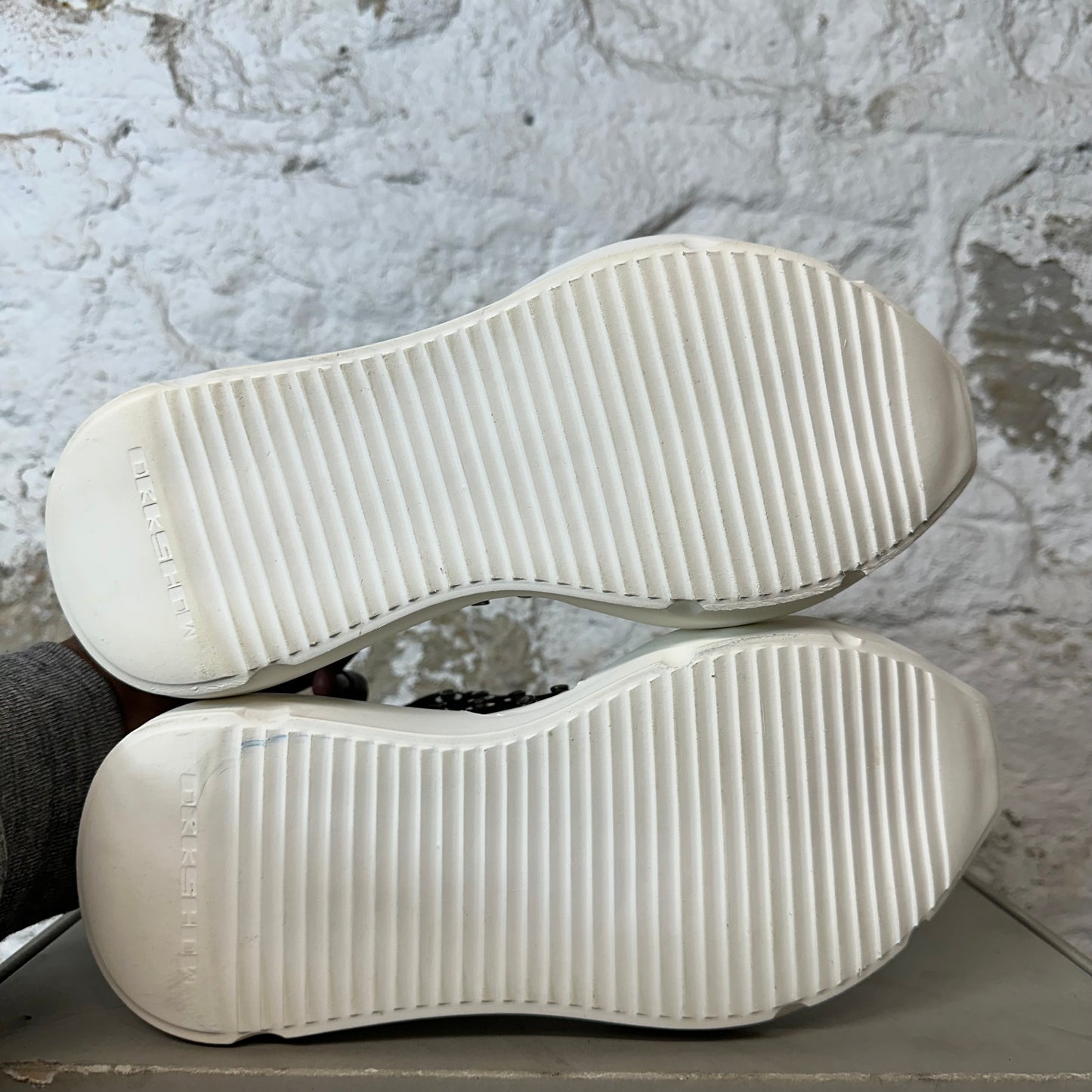 Rick Owens Abstract Studded Black Milk Sneaker Sz 6.5 (39)