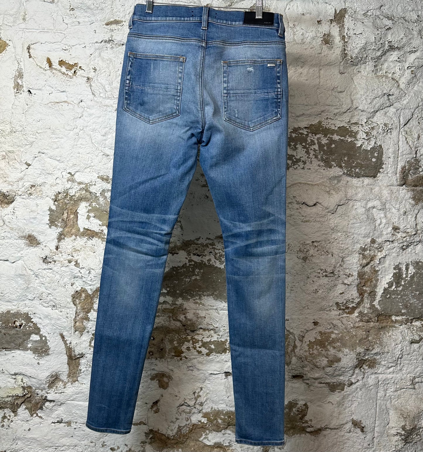 Amiri MX1 Aloha Patch Blue Denim Jeans Sz 32