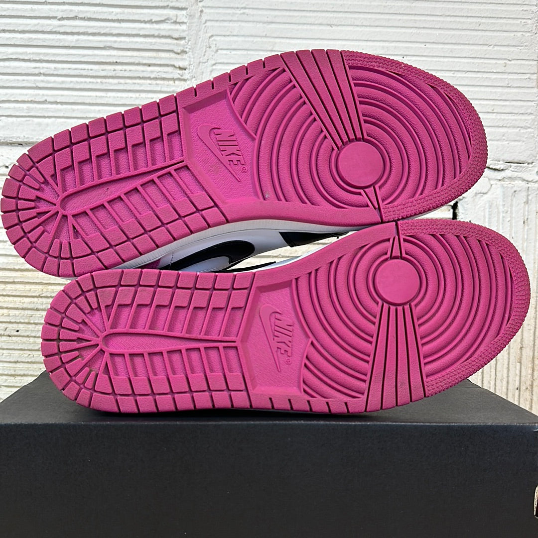 Air Jordan 1 Low Black Active Fuchsia Sz 9.5