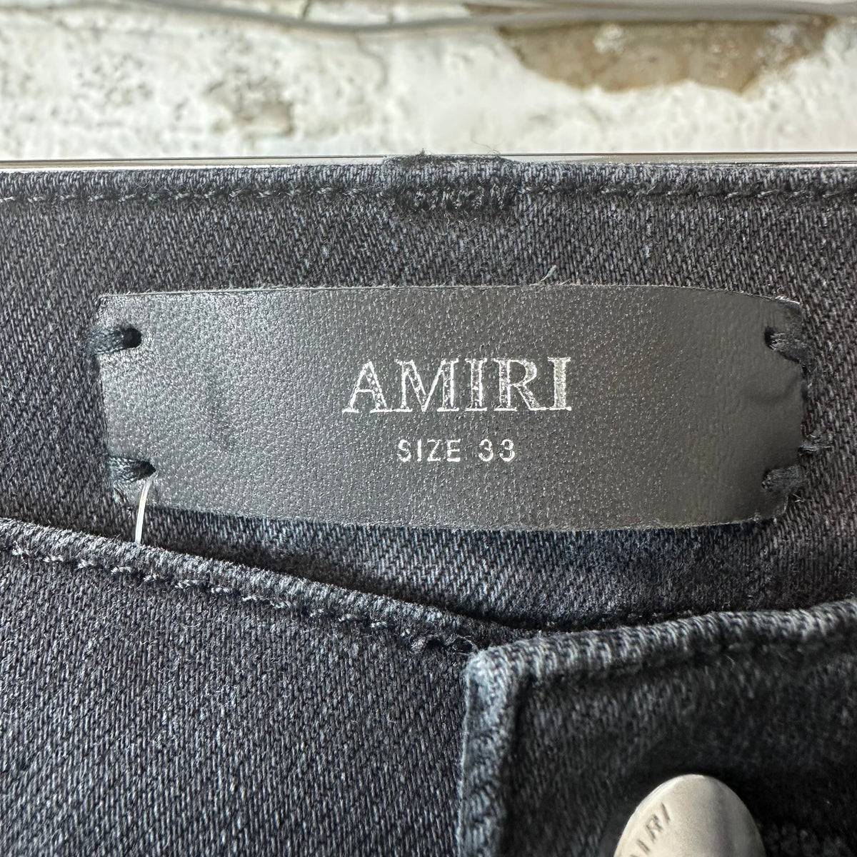 Amiri Horse Logo Distressed Black Denim Jeans Sz 33