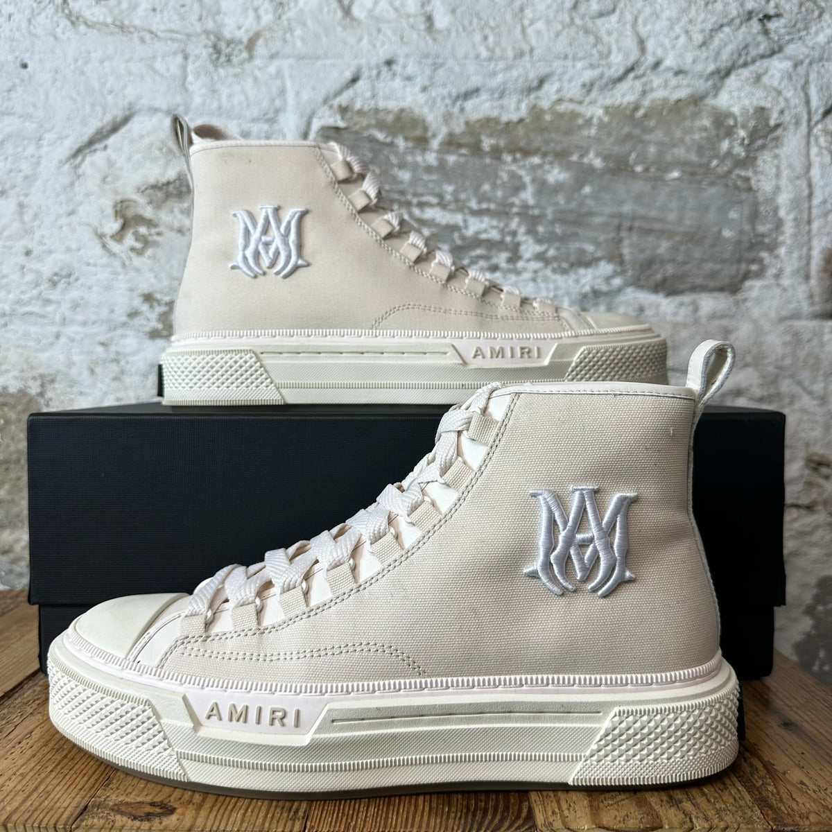 Amiri High MA Court Beige Cream Sneaker Sz 10 (43)