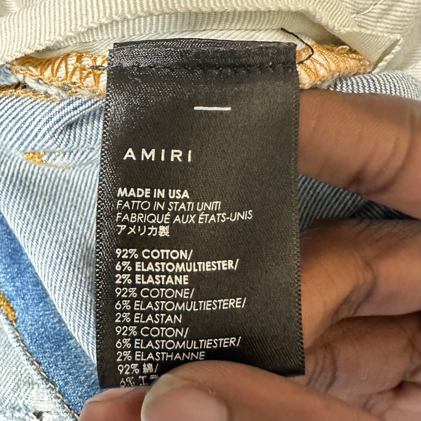 Amiri MX1 Biker Patch Blue Denim Jeans Sz 29