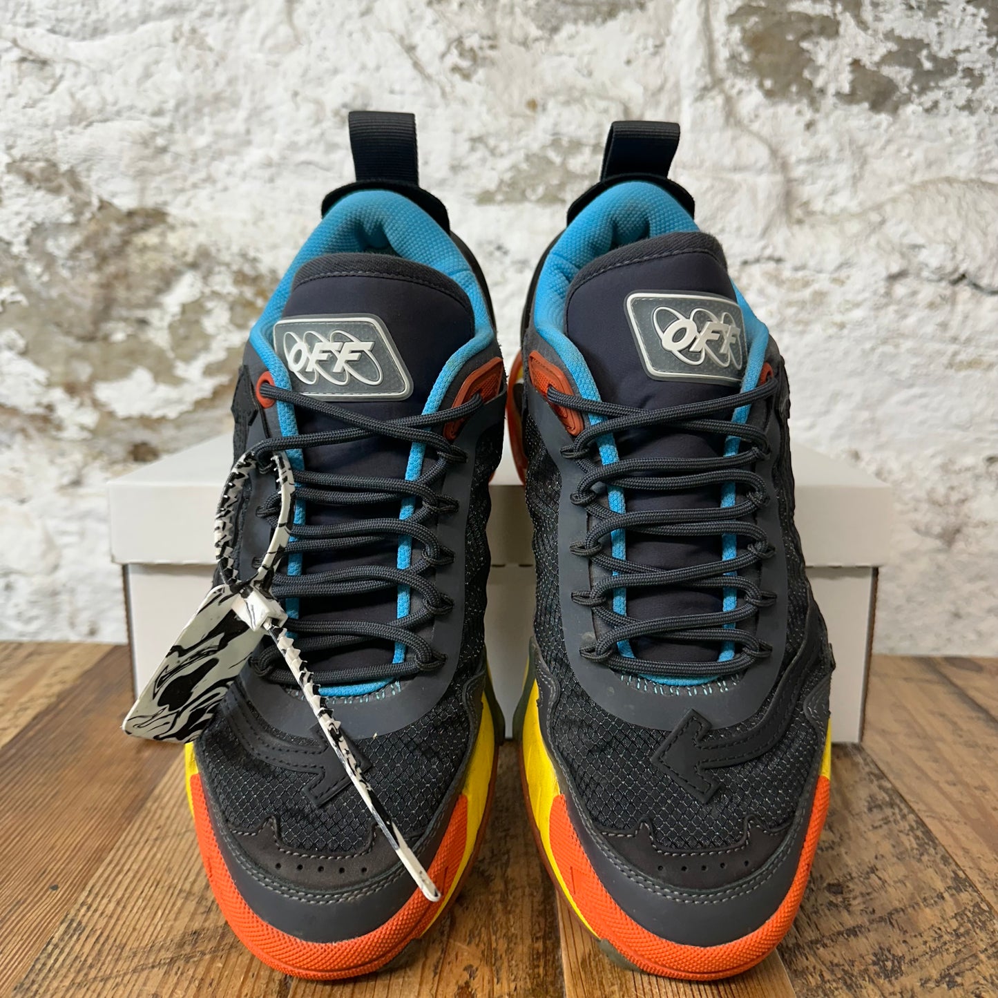 Off-White ODSY 2000 Black Yellow Sneaker Sz 9 (42) No Box