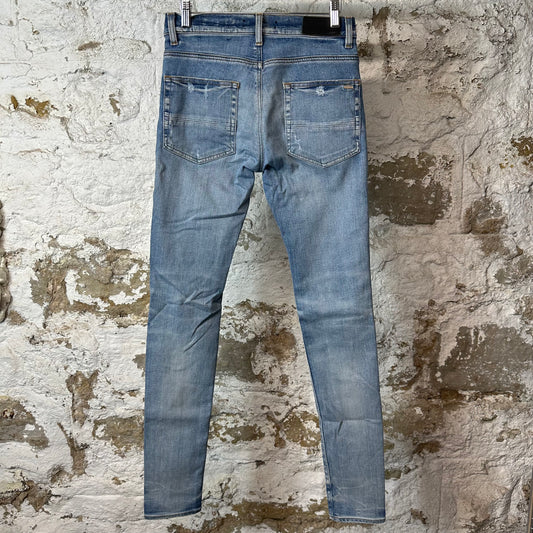 Amiri MX1 Orange Paisley Thrasher Blue Denim Jeans Sz 28
